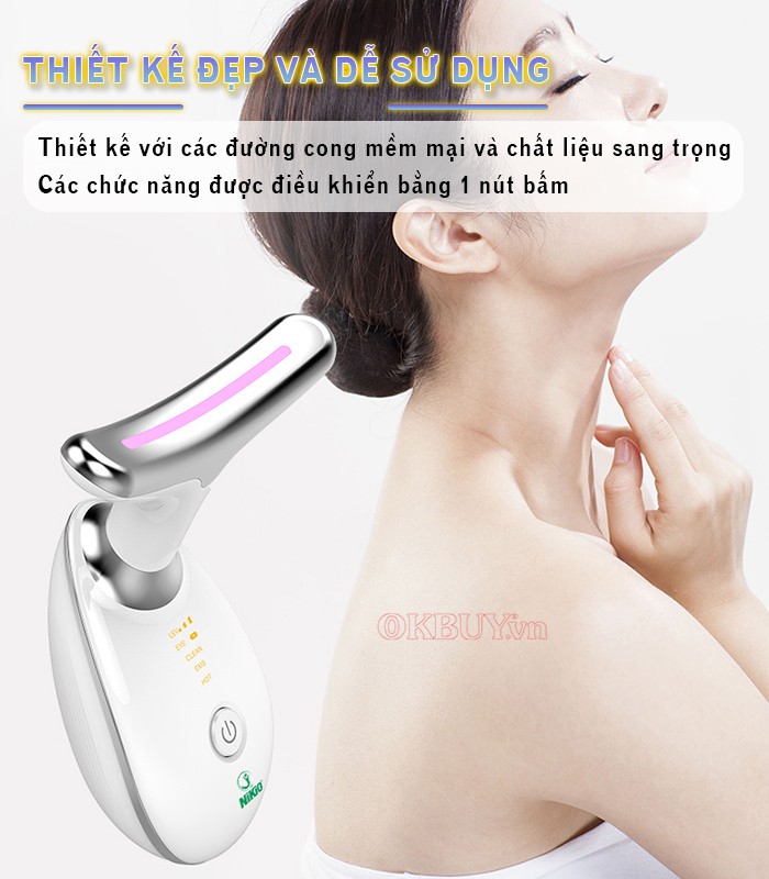 Máy massage nâng cơ trẻ hóa da mặt thiết kế đẹp dễ sử dụng Nikio NK-126