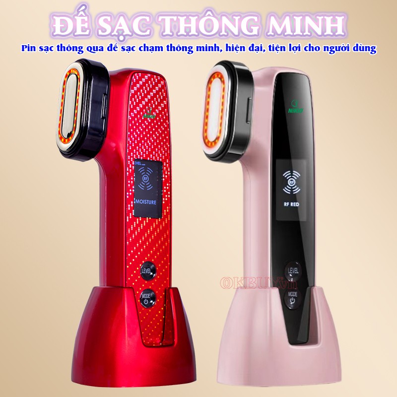 Máy massage mặt đế sạc chạm Nikio NK-128