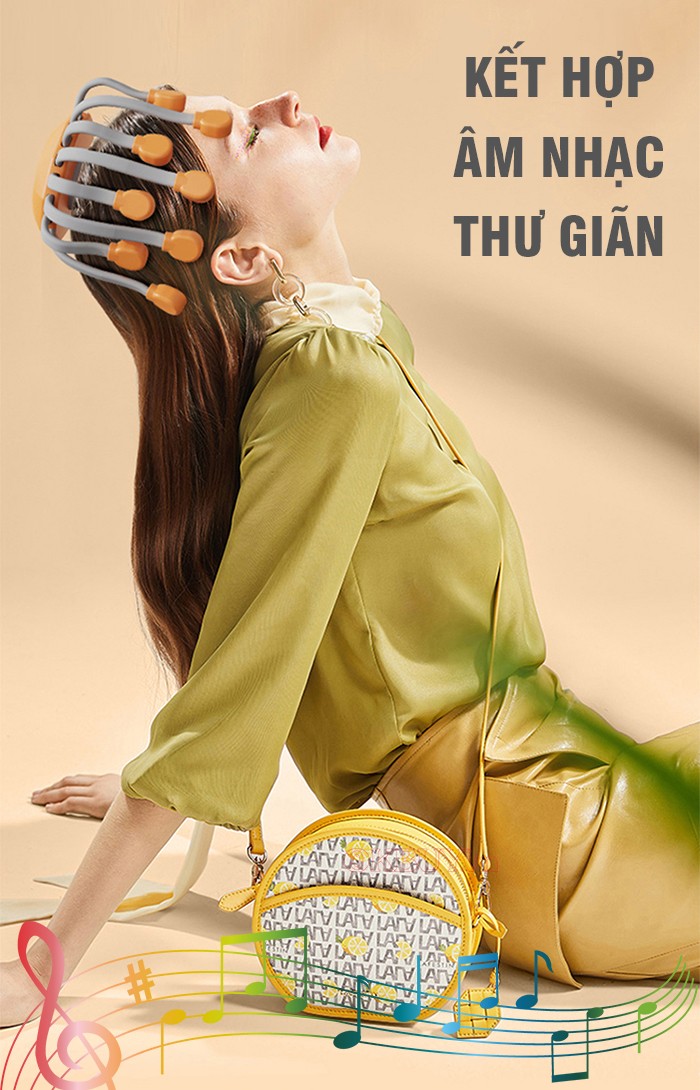 Máy massage đầu kết hợp âm nhạc thư giãn Nikio NK-113