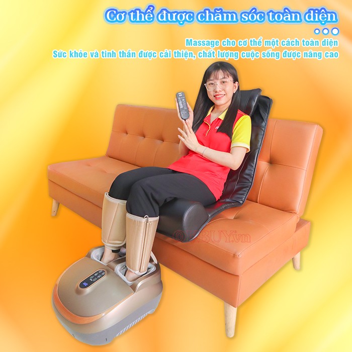 Bộ đôi nệm massage Nikio NK-152 và máy massage chân Nikio NK-187 cơ thể được chăm sóc toàn diện