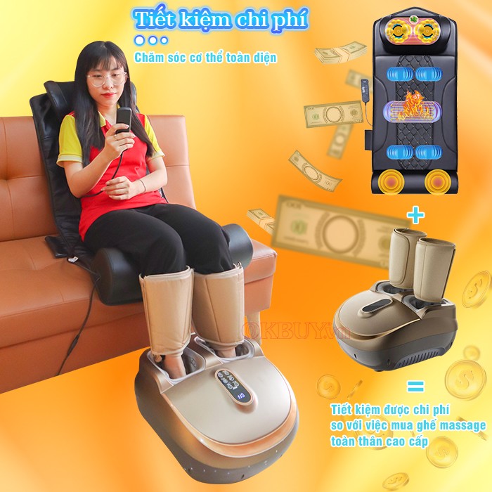 Bộ đôi nệm massage Nikio NK-152 và máy massage chân Nikio NK-187 tiết kiệm chi phí
