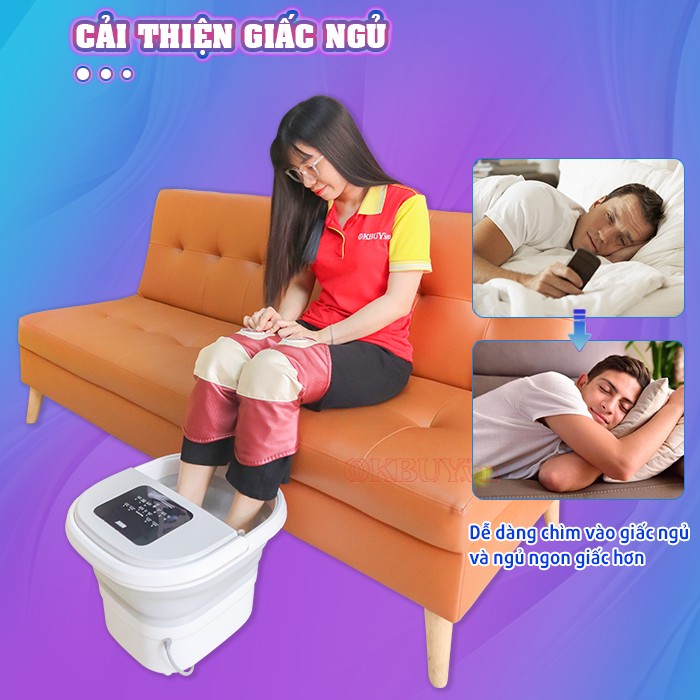 Bộ sản phẩm máy massage đầu gối Nikio NK-185 và bồn ngâm chân Nikio NK-193 cải thiện giấc ngủ 