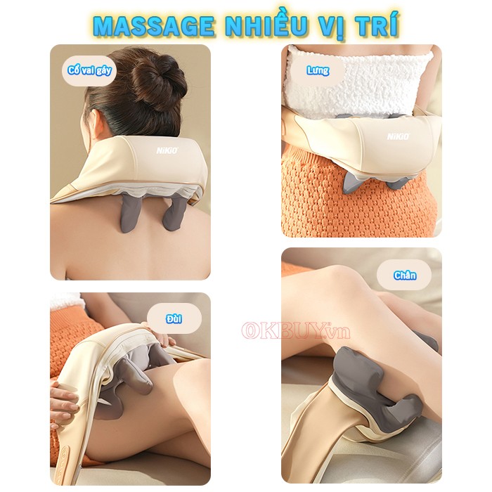 Máy massage cổ vai gáy chất liệu an toàn Nikio NK-139