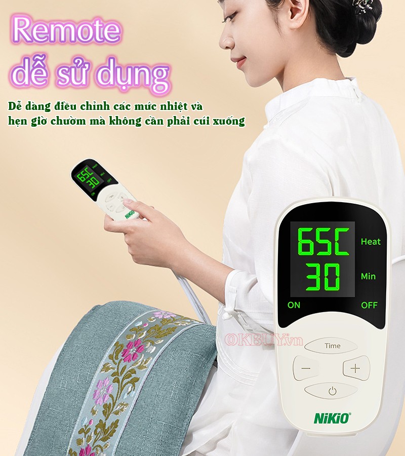 Túi chườm nóng muối biển điều khiển từ xa Nikio NK-202