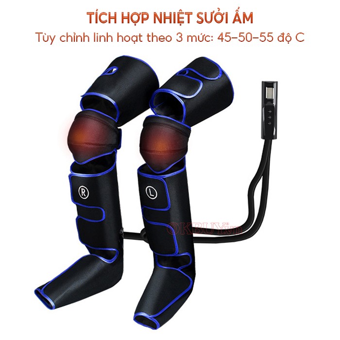 Máy nén ép trị liệu suy giãn tĩnh mạch chân tích hợp nhiệt sưởi ấm chân Nikio NK-287