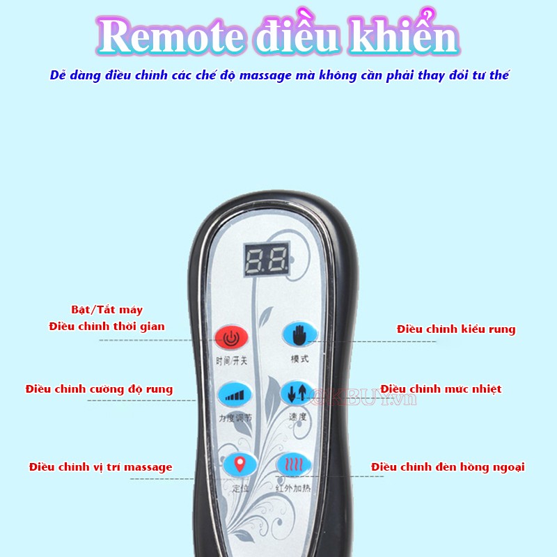 Nệm massage toàn thân remote điều khiển Nikio NK-153