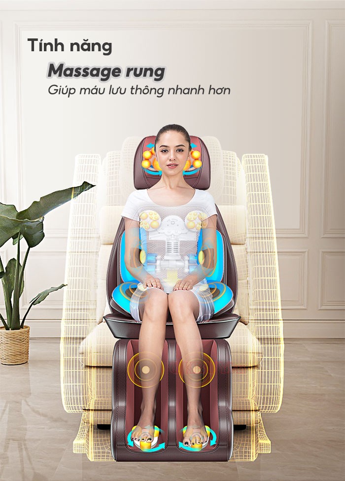 Ghế massage rung toàn thân cao cấp Mingzhen MZ-166D1