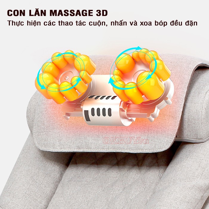 Ghế massage xoa bóp con lăn 3D Oways-7087