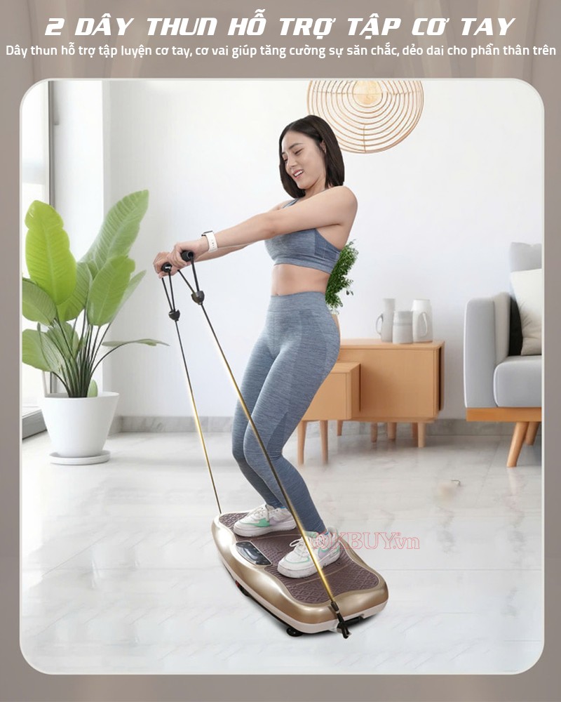 Máy rung toàn thân kết hợp 2 dây thun Queen Crown FR48