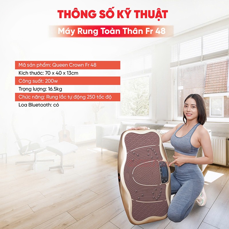 Máy rung toàn thân thông số kỹ thuật Queen Crown FR48