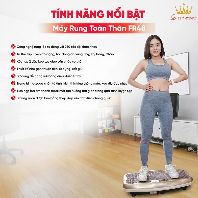 Máy rung toàn thân tính năng nổi bật Queen Crown FR48