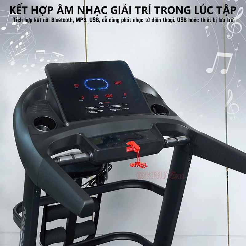 Máy chạy bộ kết hợp âm nhạc Queen Crown QS 680