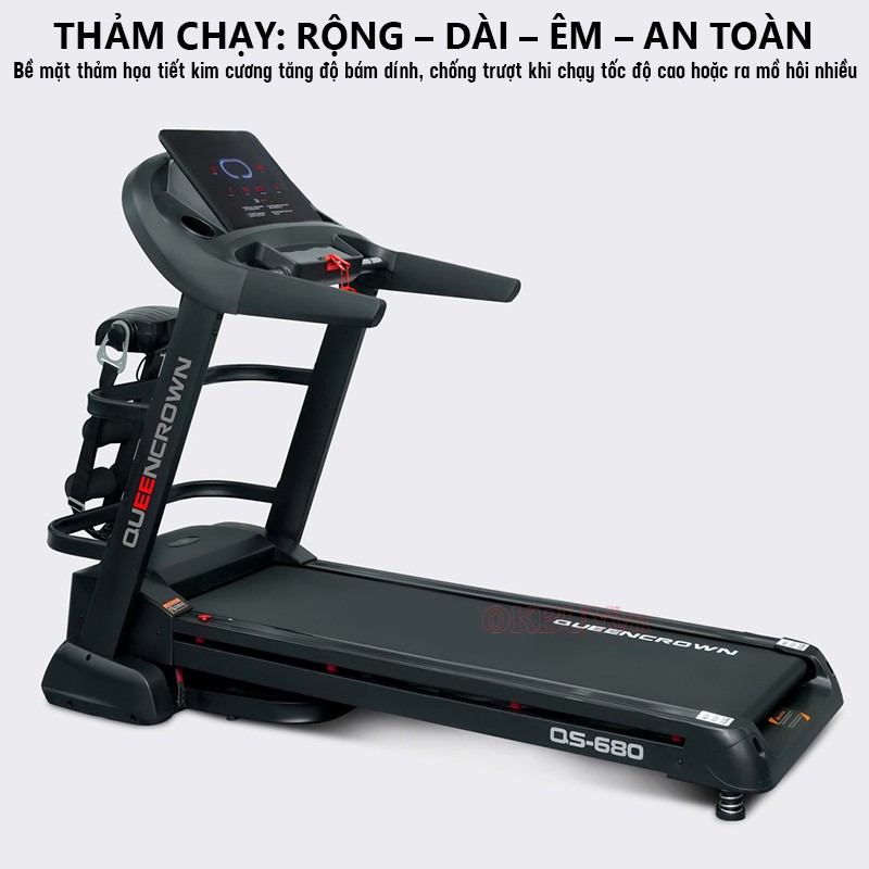 Máy chạy bộ thảm chạy nâng cấp Queen Crown QS 680