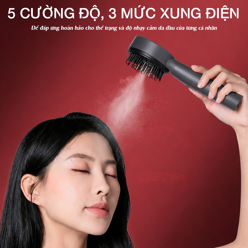 Lược massage đầu Nikio NK-112 5 cường độ