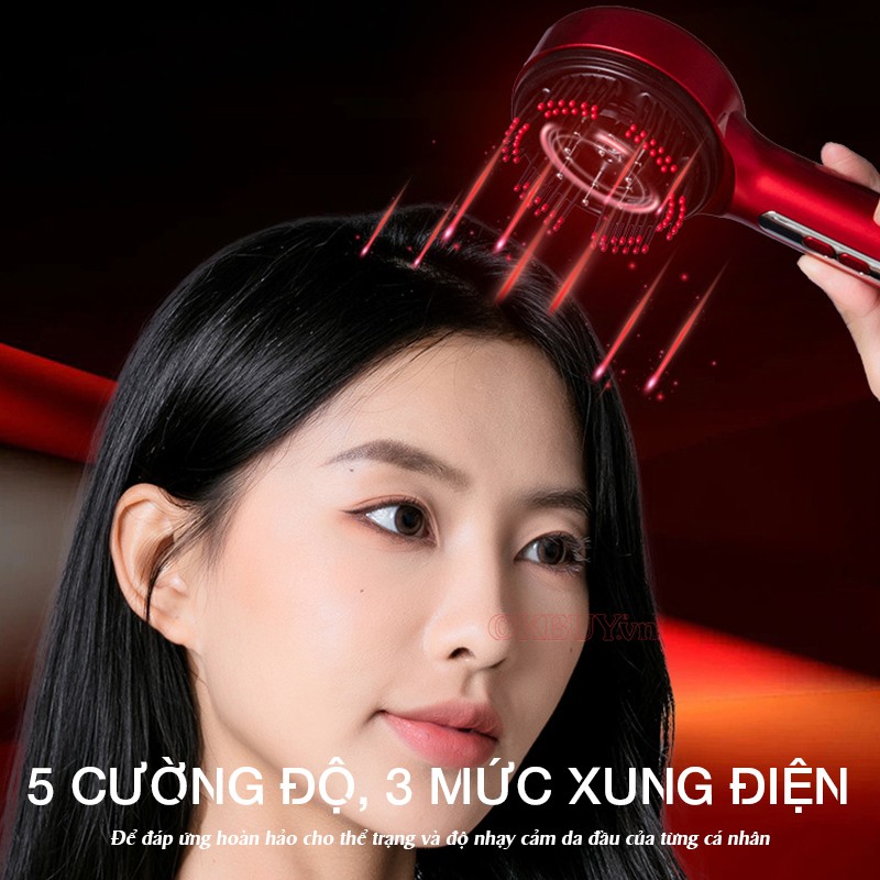 Lược massage đầu Nikio NK-112 3 mức xung điện