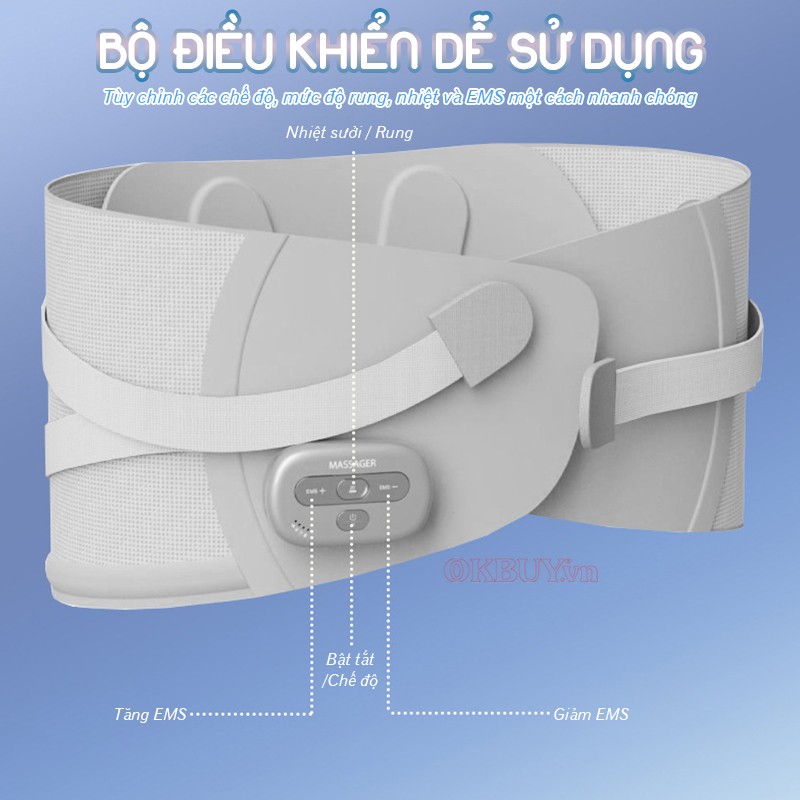 Máy massage lưng bụng bảng điểu khiển đơn giản Booster ST-1208