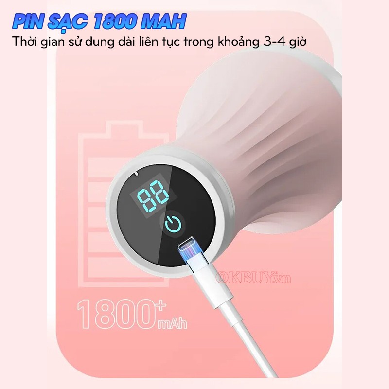 Máy massage bụng cầm tay pin sạc 1800 mAh DJ-309