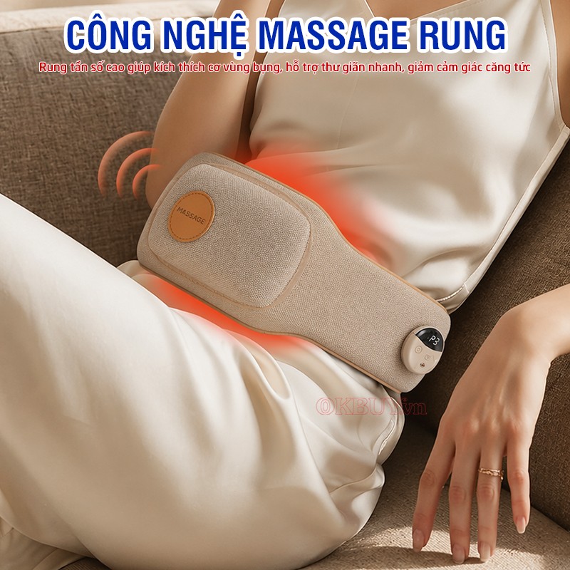 Đai massage bụng rung nóng Puli PL-518 công nghệ massage rung tần số cao