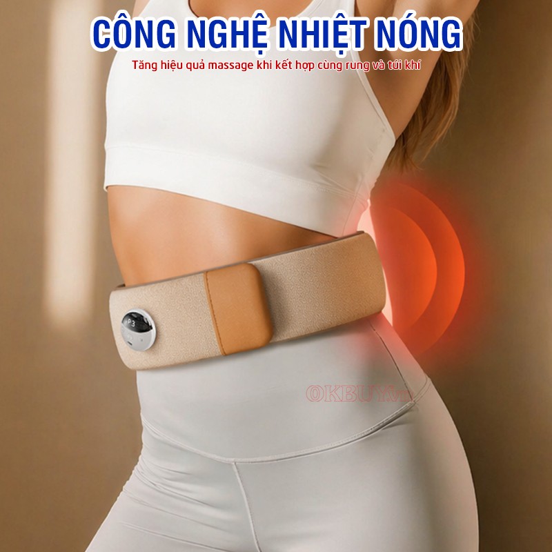 Đai massage bụng rung nóng Puli PL-518 công nghệ massage rung tần số cao