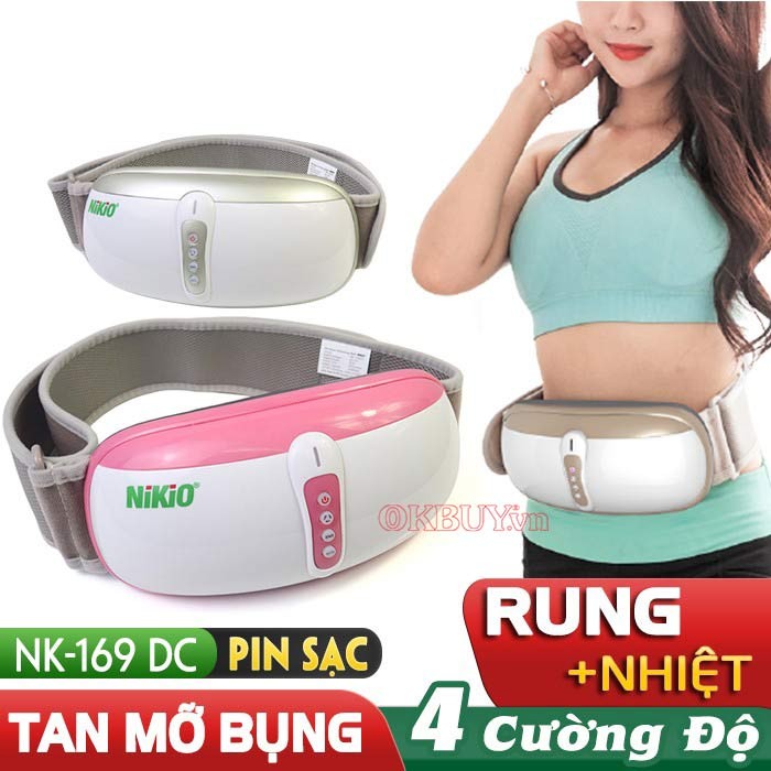 Đai massage bụng rung lắc pin sạc hồng ngoại Nikio NK-169DC - Giải pháp giảm mỡ thừa tại nhà và an toàn