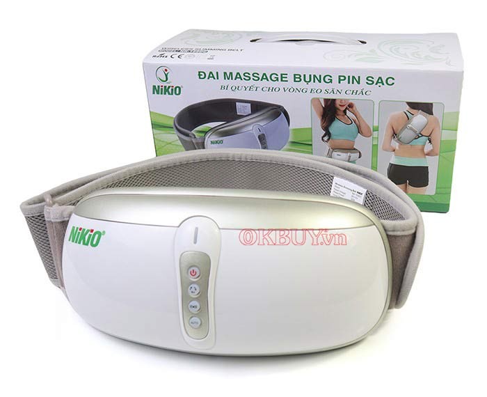 Mẫu đai massage bụng Nikio 169dc màu bạc