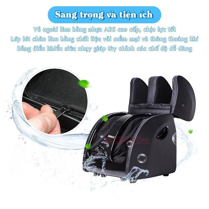 Máy massage bàn chân, bắp chân và đùi thiết kế sang trọng và tiện ích Nikio NK-289