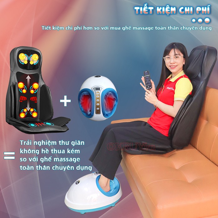 Combo ghế massage toàn thân Nikio NK-181 và máy massage chân Puli PL-909 tiết kiệm chi phí 