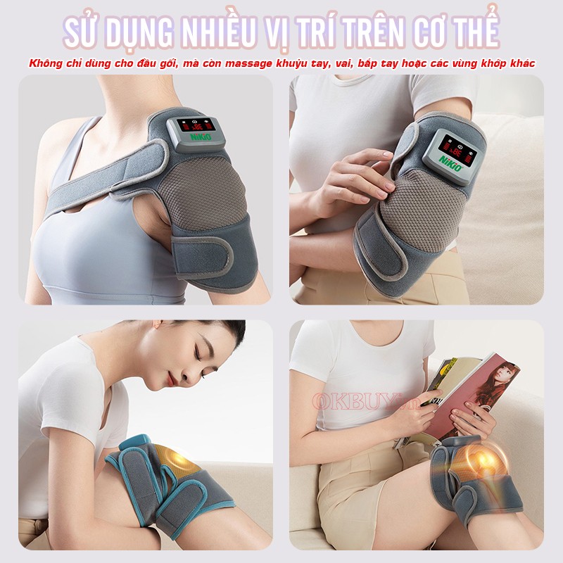Máy massage đầu gối, khuỷu tay, vai sử dụng nhiều vị trí Nikio NK-185D