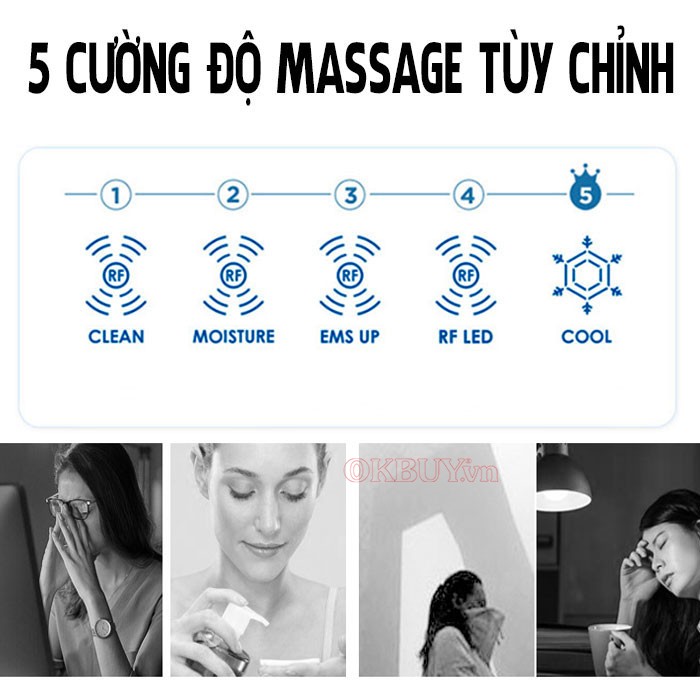 Máy massage điện di RF 5in1 D019 2 màu 