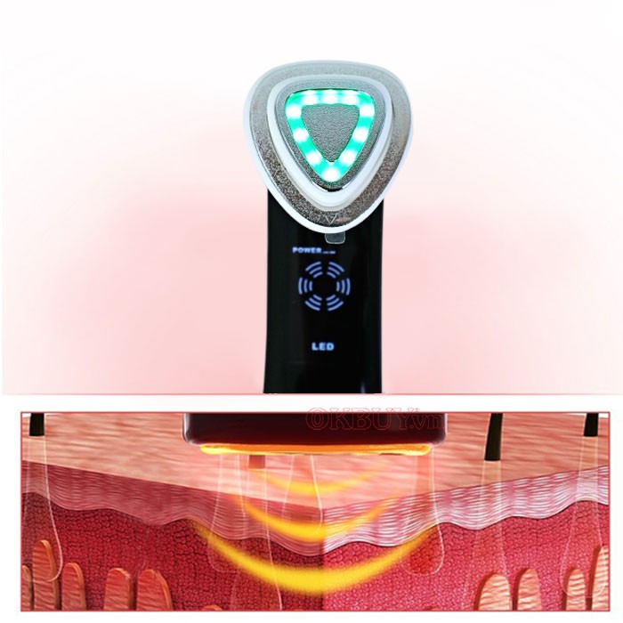 Máy massage điện di RF kết hợp ánh sáng sinh học 3 màu 