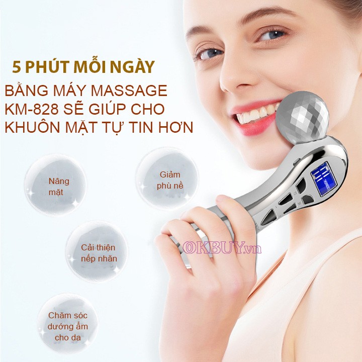 Máy massage nâng cơ mặt điện xung 4D KM-828