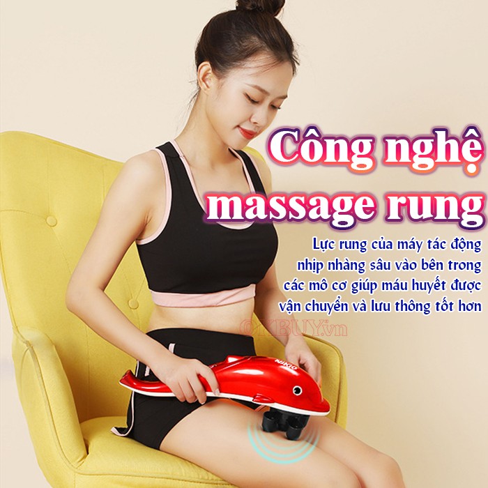 Máy massage cầm tay cá heo massage rung Nikio NK-608B