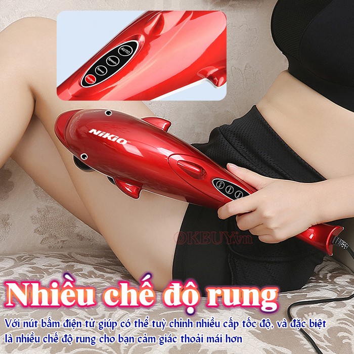 Máy massage cầm tay cá heo nhiều chế độ Nikio NK-608B