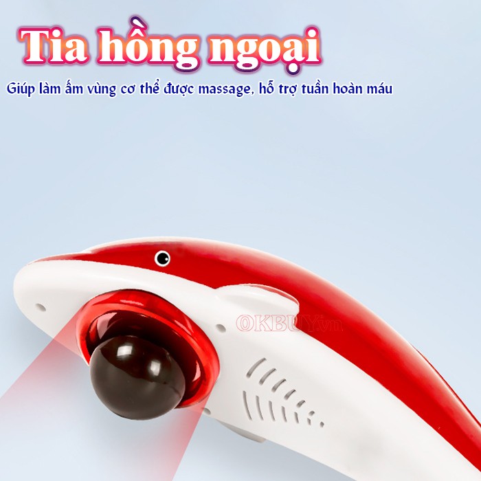 Máy massage cầm tay cá heo nhiệt hồng ngoại Nikio NK-608B