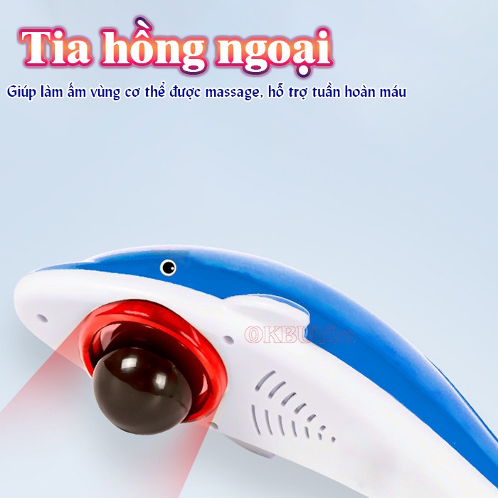 Máy massage cầm tay cá heo nhiệt hồng ngoại Nikio NK-608B