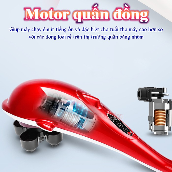 Máy massage cầm tay cá heo motor quấn đồng Puli PL-608B