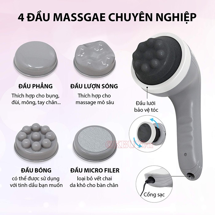 Máy massage cầm tay đa năng 4 đầu Power Touch Pro SP0422