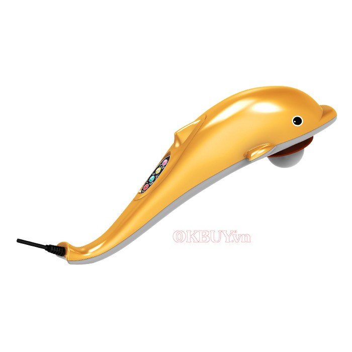 Máy massage cầm tay cá  heo màu vàng phù hợp nhiều đối tượng sử dụng Puli PL-608B
