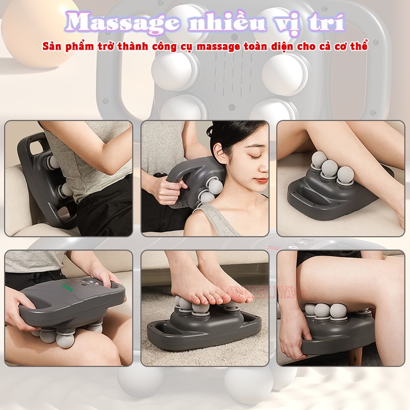 Máy massage cầm tay 6 đầu massage nhiều vị trí Nikio NK-272-pro