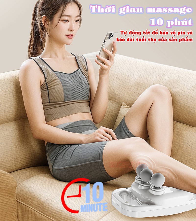 Máy massage cầm tay 6 đầu thời gian massage 10 phút Nikio NK-272-pro