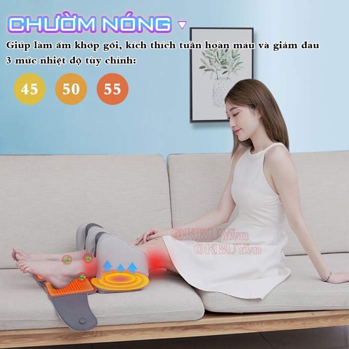 Tích hợp tính năng chườm nóng của máy massage đầu gối YIJIA YJ-908F