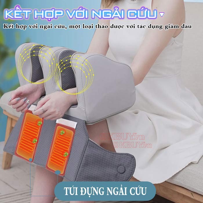 Máy matxa đầu gối YIJIA YJ-908F còn được kết hợp với ngải cứu