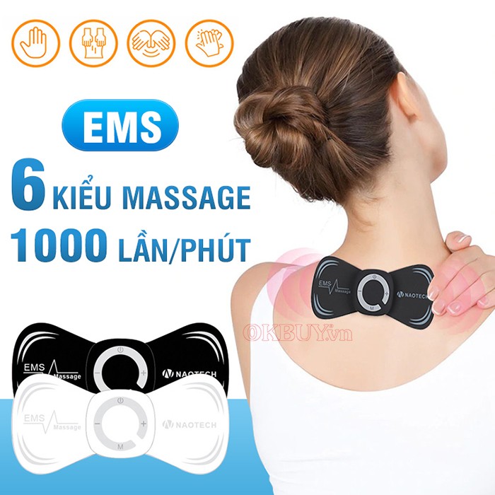 Miếng dán massage xung điện điều trị đau mỏi EMS NAOTECH