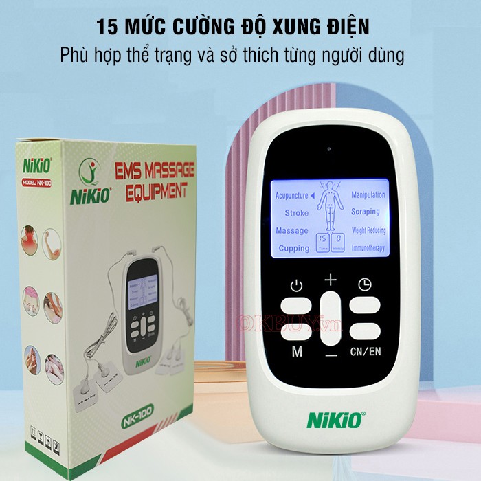 Máy massage xung điện 15 mức cường độ Nikio NK-100