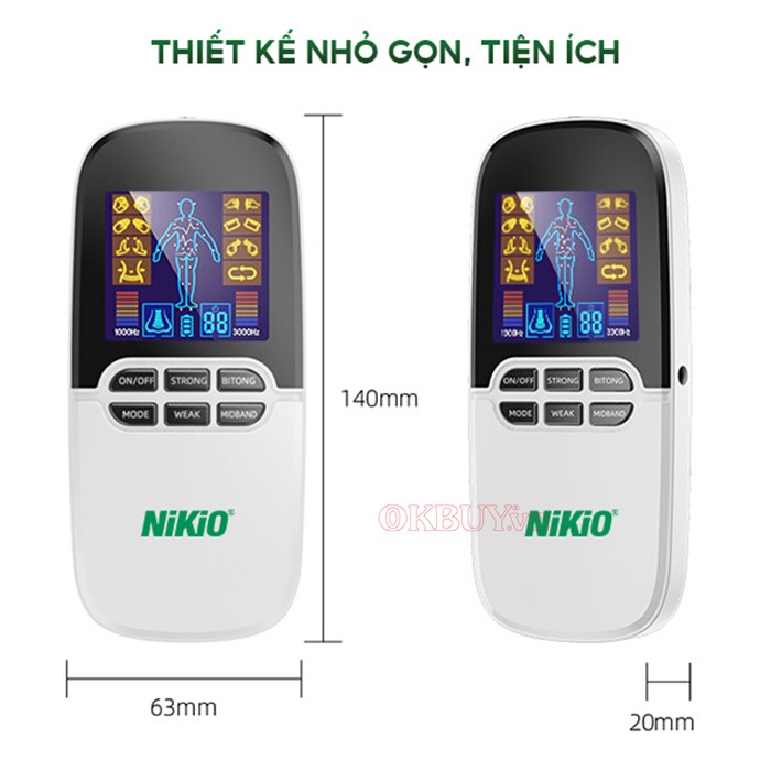 Máy massage xung điện nhỏ gọn Nikio NK-102