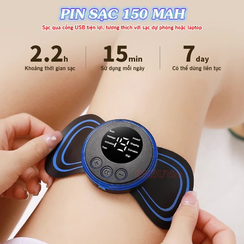 Máy massage xung điện cánh bướm Nikio pin sạc 150mAh