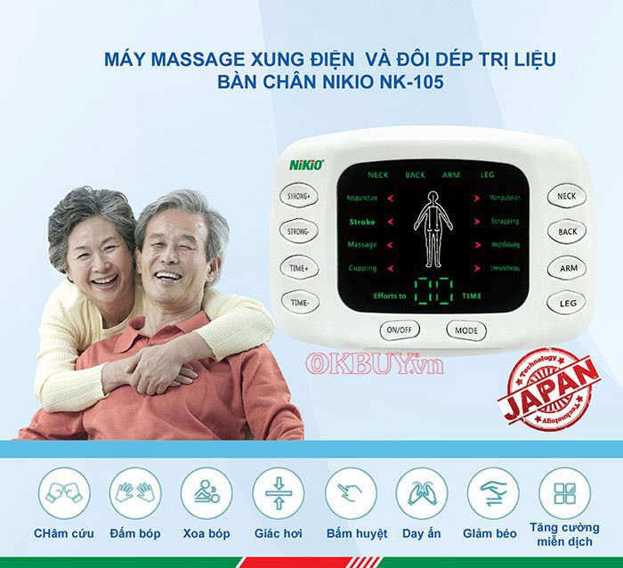 Máy massage xung điện đôi dép trị liệu Nikio