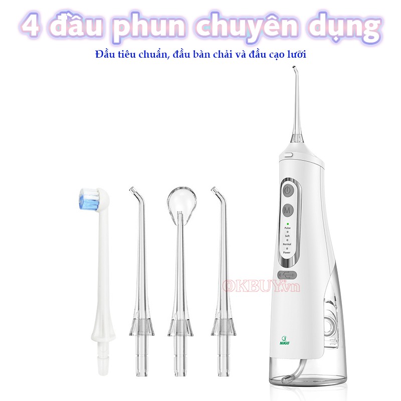 Máy tăm nước mini với 4 đầu phun Nikio NK-M209