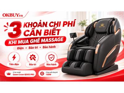 Chi phí sử dụng ghế massage: điện, bảo trì, bảo hành.