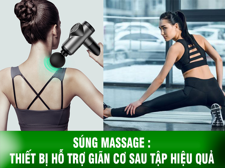 Súng massage Thiết bị hỗ trợ giãn cơ sau tập hiệu quả